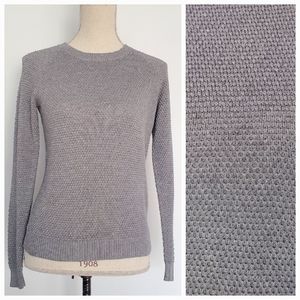 Gray Waffle Knit Sweater - Old Navy Size Small Crew Neck